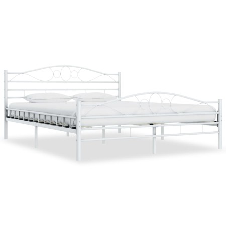Estructura de cama de metal blanca 180x200 cm de vidaXL, Camas y somieres - Ref: Foro24-285305, Precio: 147,74 €, Descuento: %