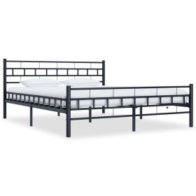 Estructura de cama de acero negra 180x200 cm de vidaXL, Camas y somieres - Ref: Foro24-285280, Precio: 149,47 €, Descuento: %