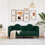Sofá con cojines 2 plazas terciopelo verde oscuro en Sofás | Comprar online en Foru.es