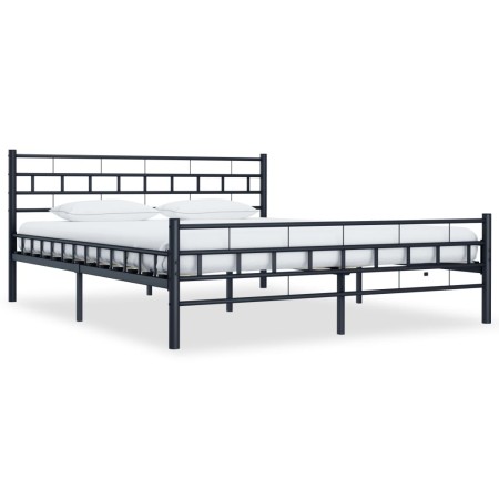 Estructura de cama de acero negra 140x200 cm de vidaXL, Camas y somieres - Ref: Foro24-285278, Precio: 127,56 €, Descuento: %