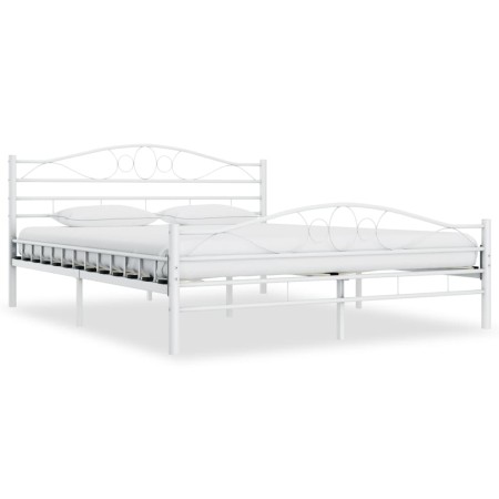 Estructura de cama de metal blanco 200x200 cm de vidaXL, Camas y somieres - Ref: Foro24-285306, Precio: 146,59 €, Descuento: %