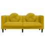 Sofá con cojines 2 plazas terciopelo amarillo en Sofás | Comprar online en Foru.es