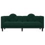 Sofá con cojines 3 plazas terciopelo verde oscuro en Sofás | Comprar online en Foru.es