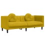 Sofá con cojines 3 plazas terciopelo amarillo en Sofás | Comprar online en Foru.es