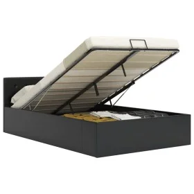 Cama canapé hidráulica cuero sintético negra 140x200 cm de vidaXL, Camas y somieres - Ref: Foro24-285513, Precio: 377,21 €, D...