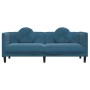 Sofá con cojines 3 plazas terciopelo azul en Sofás | Comprar online en Foru.es