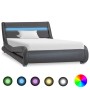 Estructura de cama con LED cuero sintético gris 100x200 cm de vidaXL, Camas y somieres - Ref: Foro24-285739, Precio: 278,34 €...