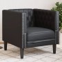 Sillón Chesterfield de cuero artificial negro en Sofás | Comprar online en Foru.es