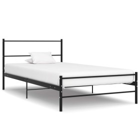Estructura de cama de metal negro 90x200 cm de vidaXL, Camas y somieres - Ref: Foro24-286496, Precio: 76,18 €, Descuento: %