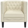 Sillón Chesterfield de cuero artificial blanco crema en Sofás | Comprar online en Foru.es