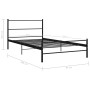 Estructura de cama de metal negro 90x200 cm de vidaXL, Camas y somieres - Ref: Foro24-286496, Precio: 76,18 €, Descuento: %
