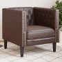 Sillón Chesterfield de cuero artificial marrón en Sofás | Comprar online en Foru.es