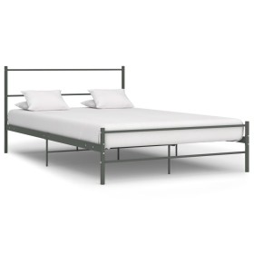 Estructura de cama de metal gris 160x200 cm de vidaXL, Camas y somieres - Ref: Foro24-286495, Precio: 107,90 €, Descuento: %