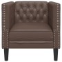 Sillón Chesterfield de cuero artificial marrón en Sofás | Comprar online en Foru.es