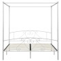 Estructura de cama con dosel metal blanco 180x200 cm de vidaXL, Camas y somieres - Ref: Foro24-284431, Precio: 179,21 €, Desc...