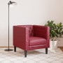Sillón Chesterfield de cuero artificial rojo tinto en Sofás | Comprar online en Foru.es
