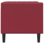 Sillón Chesterfield de cuero artificial rojo tinto en Sofás | Comprar online en Foru.es