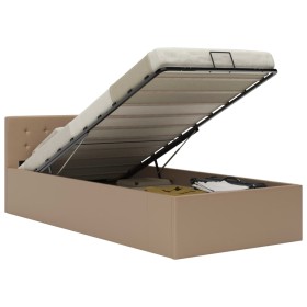 Cama canapé hidráulica cuero sintético capuchino 100x200 cm de vidaXL, Camas y somieres - Ref: Foro24-285529, Precio: 295,59 ...