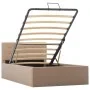 Cama canapé hidráulica cuero sintético capuchino 100x200 cm de vidaXL, Camas y somieres - Ref: Foro24-285529, Precio: 289,41 ...