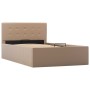 Cama canapé hidráulica cuero sintético capuchino 100x200 cm de vidaXL, Camas y somieres - Ref: Foro24-285529, Precio: 295,59 ...