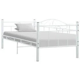 Estructura de cama de metal blanco 90x200 cm de vidaXL, Camas y somieres - Ref: Foro24-286136, Precio: 93,78 €, Descuento: %