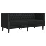 Sofá Chesterfield de 2 plazas cuero artificial negro en Sofás | Comprar online en Foru.es