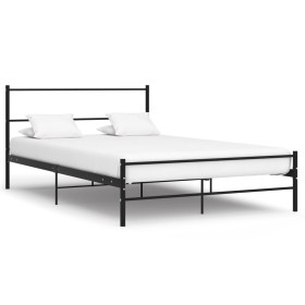 Estructura de cama de metal negro 160x200 cm de vidaXL, Camas y somieres - Ref: Foro24-286498, Precio: 118,66 €, Descuento: %
