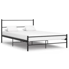 Estructura de cama de metal negro 160x200 cm de vidaXL, Camas y somieres - Ref: Foro24-286498, Precio: 126,01 €, Descuento: %