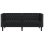 Sofá Chesterfield de 2 plazas cuero artificial negro en Sofás | Comprar online en Foru.es