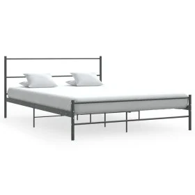 Gray metal bed frame 140x200 cm by vidaXL, Beds and slatted bases - Ref: Foro24-286494, Price: 96,78 €, Discount: %
