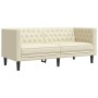 Sofá Chesterfield de 2 plazas cuero artificial blanco crema en Sofás | Comprar online en Foru.es