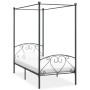 Estructura de cama con dosel metal gris 100x200 cm de vidaXL, Camas y somieres - Ref: Foro24-284441, Precio: 84,29 €, Descuen...