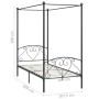 Estructura de cama con dosel metal gris 100x200 cm de vidaXL, Camas y somieres - Ref: Foro24-284441, Precio: 84,29 €, Descuen...