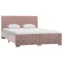 Pink velvet bed frame 140x200 cm by vidaXL, Beds and slatted bases - Ref: Foro24-286826, Price: 313,84 €, Discount: %