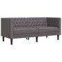 Sofá Chesterfield de 2 plazas cuero artificial gris en Sofás | Comprar online en Foru.es