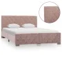 Pink velvet bed frame 140x200 cm by vidaXL, Beds and slatted bases - Ref: Foro24-286826, Price: 313,84 €, Discount: %