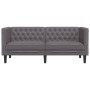 Sofá Chesterfield de 2 plazas cuero artificial gris en Sofás | Comprar online en Foru.es