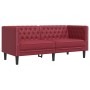 Sofá Chesterfield de 2 plazas cuero artificial rojo tinto en Sofás | Comprar online en Foru.es