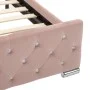 Pink velvet bed frame 140x200 cm by vidaXL, Beds and slatted bases - Ref: Foro24-286826, Price: 313,84 €, Discount: %