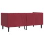 Sofá Chesterfield de 2 plazas cuero artificial rojo tinto en Sofás | Comprar online en Foru.es