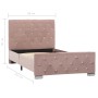 Estructura de cama de terciopelo rosa 90x200 cm de vidaXL, Camas y somieres - Ref: Foro24-286823, Precio: 242,54 €, Descuento: %