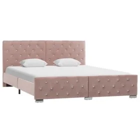 Pink velvet bed frame 160x200 cm by vidaXL, Beds and slatted bases - Ref: Foro24-286827, Price: 349,80 €, Discount: %