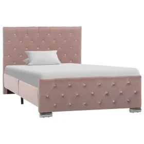 Estructura de cama de terciopelo rosa 100x200 cm de vidaXL, Camas y somieres - Ref: Foro24-286824, Precio: 209,61 €, Descuent...