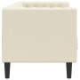Sofá Chesterfield de 3 plazas cuero artificial blanco crema en Sofás | Comprar online en Foru.es