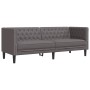 Sofá Chesterfield de 3 plazas cuero artificial gris en Sofás | Comprar online en Foru.es