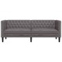 Sofá Chesterfield de 3 plazas cuero artificial gris en Sofás | Comprar online en Foru.es