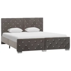 Gray velvet bed frame 140x200 cm by vidaXL, Beds and slatted bases - Ref: Foro24-286832, Price: 315,99 €, Discount: %