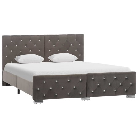 Estructura de cama de terciopelo gris 140x200 cm de vidaXL, Camas y somieres - Ref: Foro24-286832, Precio: 334,75 €, Descuent...