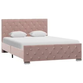 Estructura de cama de terciopelo rosa 120x200 cm de vidaXL, Camas y somieres - Ref: Foro24-286825, Precio: 313,46 €, Descuent...