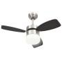 Ventilador de techo con luz con mando marrón oscuro 76 cm de vidaXL, Ventiladores de techo - Ref: Foro24-51493, Precio: 115,2...